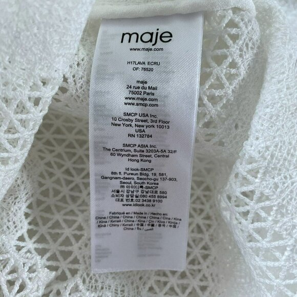 Maje Lava Embroidered Lace Top in Ecru Woman's Sz 1 (US Sz S) NWT - Picture 6 of 11